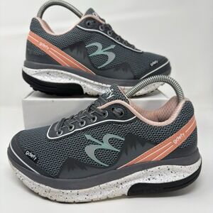 GDEFY‎ Womens Mighty Walk Size 7 Gray Salmon VersoShock Orthotic Walking Sneaker